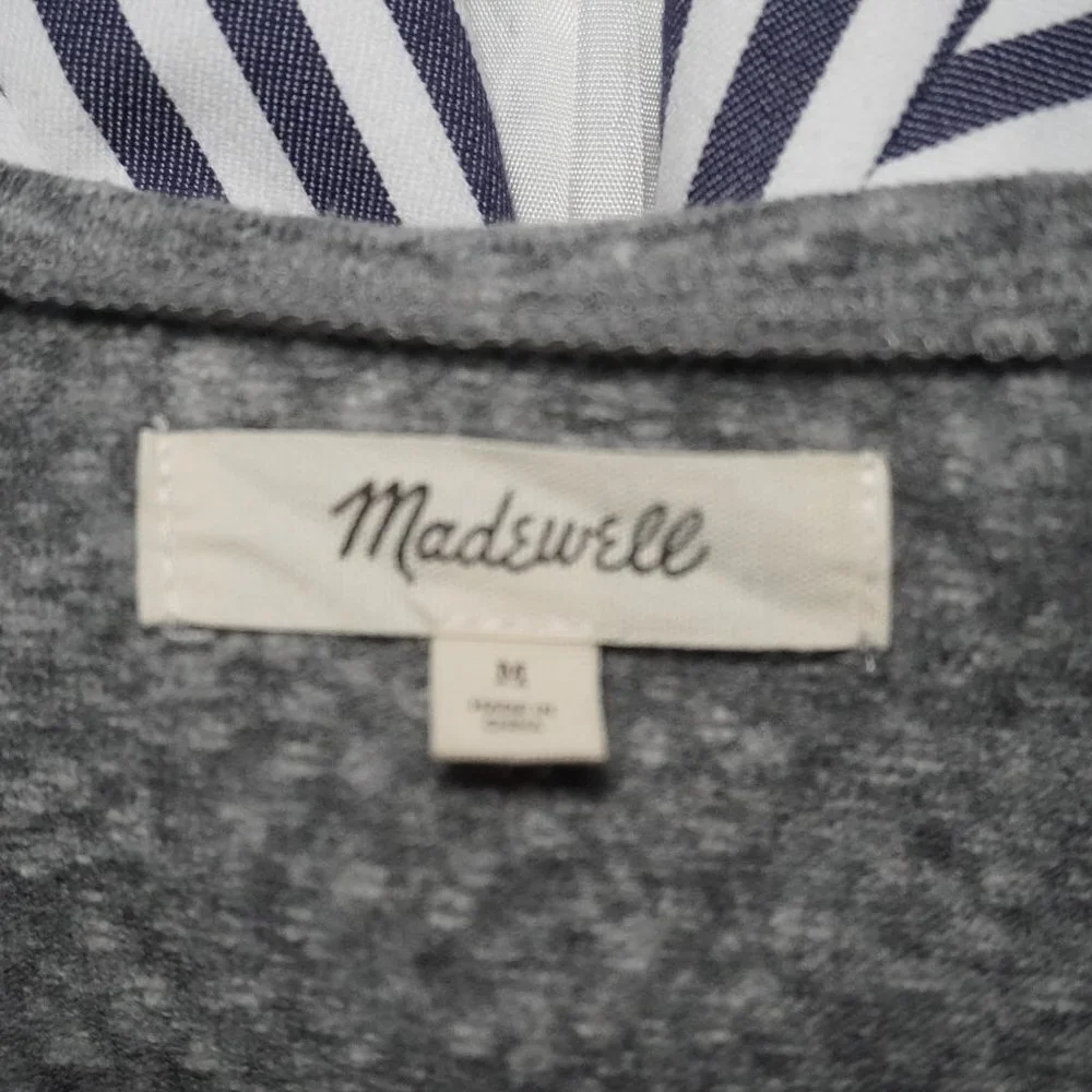 Madewell Women Heather Grey Wrap Thong V Neck Long Sleeve Bodysuit Size Medium - Picture 9 of 9